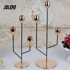 Anti Rust Nordic One Tier Gold Metal Candle Holders